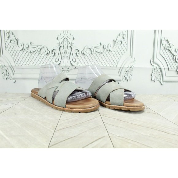 LL BEAN Lakewashed Gray Suede Strappy Slide Slip On Sandals Size 9 M - Picture 3 of 8